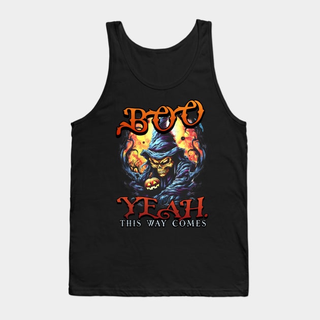 Boo Yeah. Halloween Funny Ghost a Spooky Season Party Idea Tank Top by alcoshirts